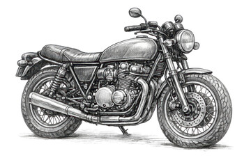 Fototapeta premium Detailed motorcycle illustration with transparent background image asset.
