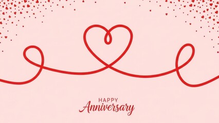 Happy anniversary celebration with elegant red heart design