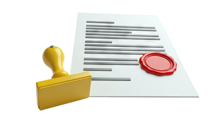 Stamp and Wax Seal on Document