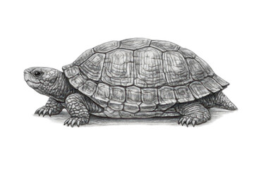 Obraz premium Detailed Turtle Illustration on transparent background, Animal Portrait