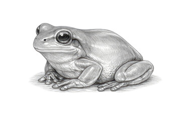 Naklejka premium Detailed Pencil Drawing of a Frog on transparent background design art.