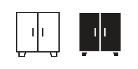 Cabinet icons on white background - editable stroke vector illustration for web and mobile