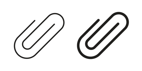 Fototapeta premium Clip icons on white background - editable stroke vector illustration for web and mobile