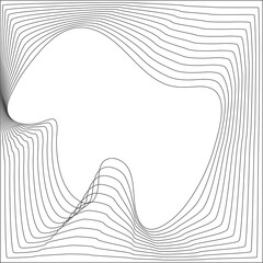 Square frame emblem blending wavy line shape, banner, logo, symbol