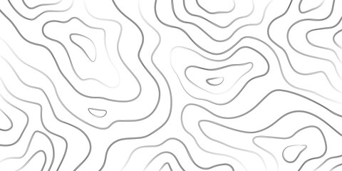Fototapeta premium Abstract background with flowing grey contour lines on a white surface, creating a topographic map-like pattern for design.