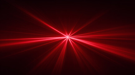 Red laser light on a black background 