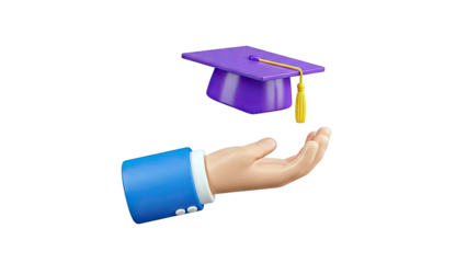 Graduation Cap Hovering Over Open Hand