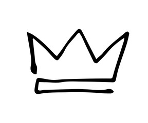 A simple hand-drawn vector drawing in doodle style. The crown is outlined in black. Sketch in ink.
