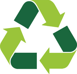 Sustainable Green Recycling Symbol Isolated Icon