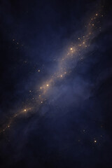 Fototapeta premium A mesmerizing view of the cosmos, where a river of golden stars flows through the deep blue canvas of space, igniting the night with celestial fire.