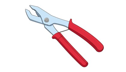 Obraz premium A pair of red-handled pliers on a white background