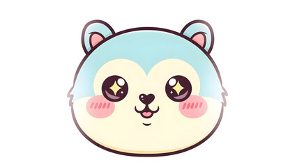 Fototapeta premium Sweet and cute animal face illustration for kids apparel and decor