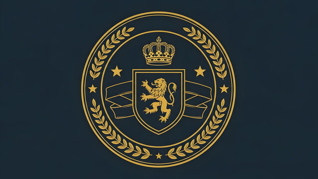 Traditional classic crest circle emblem for luxury branding and logos