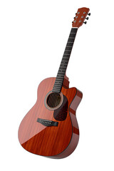 Naklejka premium acoustic guitar isolated on white background