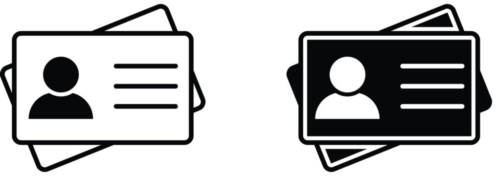 id card and driver's license identification icon design, modern flat vector symbol for identity verification vector Illustration.