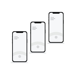 Realistic smartphone mockup. perspective mobile phone mockup with blank screen, Vector illustration