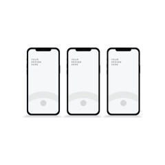 Realistic smartphone mockup. perspective mobile phone mockup with blank screen, Vector illustration