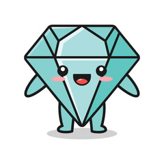 Adorable Cartoon Diamond Character Illustration