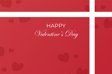 Valentine background, Valentine's Day, illustration of greetings and hearts, crossed lines with gift ribbons © Fitrah