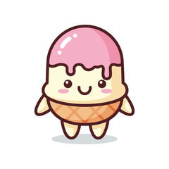 Adorable Cartoon Ice Cream Character Illustration