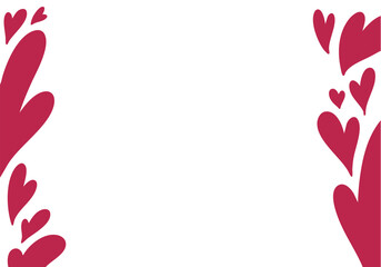 可愛いハートのイラストのフレーム