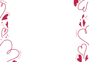 手描きのハートのグラフィカルなフレーム