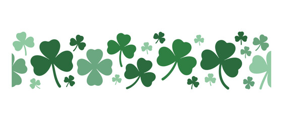 St. Patrick’s Day Shamrock Border Banner in Green Tones