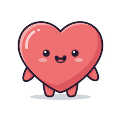 Cute Cartoon Heart Character Illustration