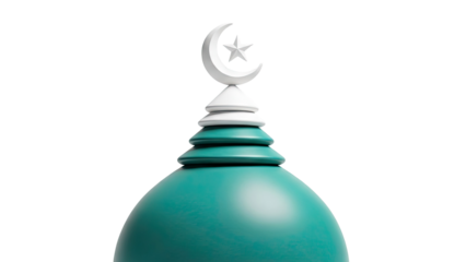 Mosque Dome with Crescent Moon and Star