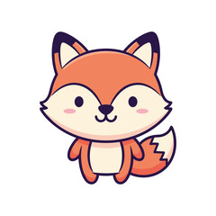 Adorable Cartoon Fox Character Illustration