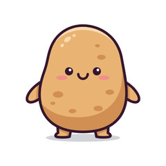 Adorable Cartoon Potato Character Illustration