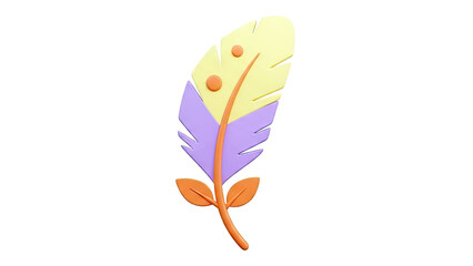 Colorful 3D Feather Icon