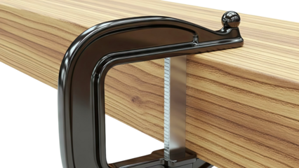 C-Clamp Securing a Wooden Plank