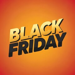 Vibrant Black Friday Sale Advertisement with Orange Background