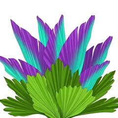 Vibrant Purple Flower Illustration on Transparent Background