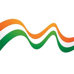 Abstract Wavy Line Design with Orange Green and White
