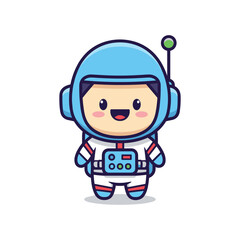 Cute Cartoon Astronaut Character Illustration