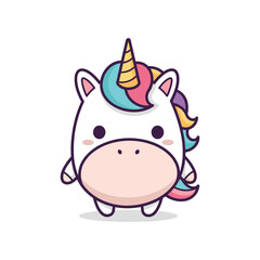 Adorable Cartoon Unicorn Illustration