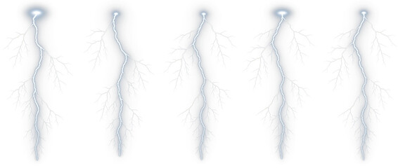 Fototapeta premium Five twisted wire hooks arranged in a row with a focus on their unique shapes and textures studio shot on white and transparent