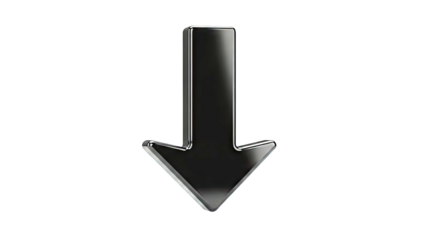 Glossy Black Down Arrow