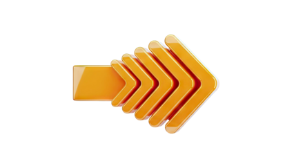 Glossy Orange Arrow Symbol