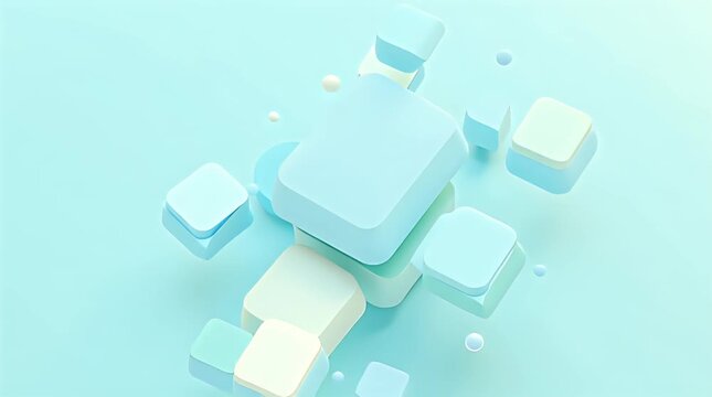 An isometric illustration of abstract interface panels floating in structured alignment, symbolizing a UX designer shaping user experience, soft 3D style, pastel colors, clean professional look