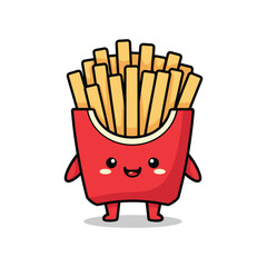 Adorable Cartoon French Fries Character Illustration