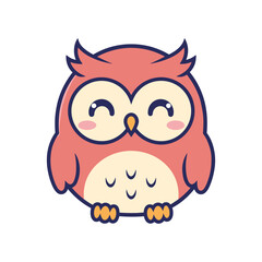 Cute Cartoon Owl Vector Illustration