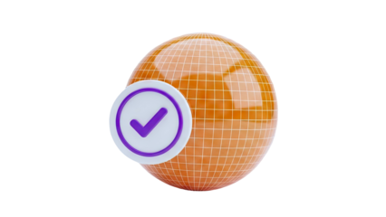 Orange Sphere with Checkmark Icon