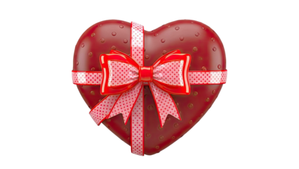 Red Heart-Shaped Gift Box with Bow