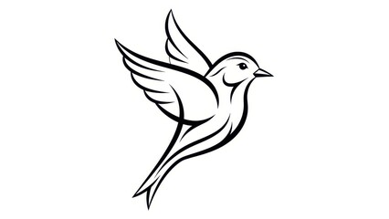 Obraz premium Elegant depiction of a bird in flight with stylized wings in a minimalist design concept