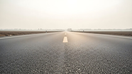 Empty road with a yellow line
