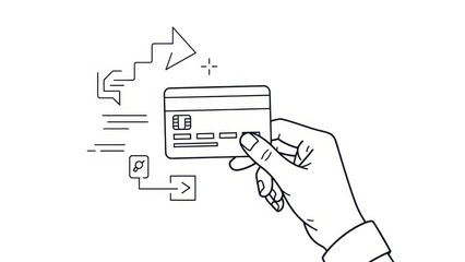 Payment processing illustration depicts secure transactions and financial technology advancements