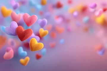Obraz premium Hearts and a love gradient for women's day set against an abstract Valentine's Day background